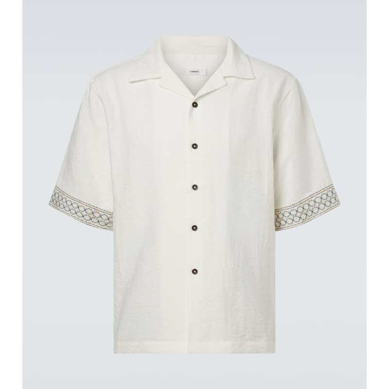 Commas Crochet-trimmed bowling shirt