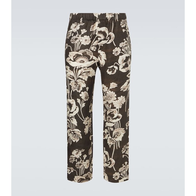 Commas Floral linen straight pants