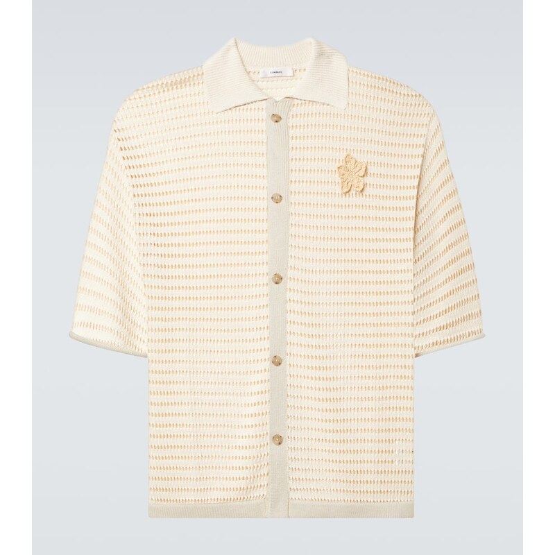 Commas Crochet floral-appliquÃ open-knit shirt