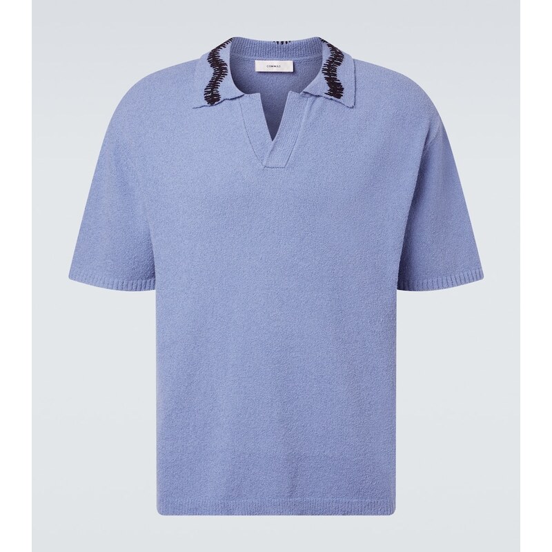 Commas Embroidered cotton-blend polo shirt
