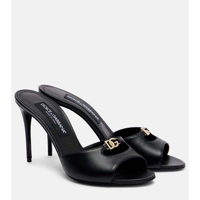 Dolce&Gabbana DG leather mules