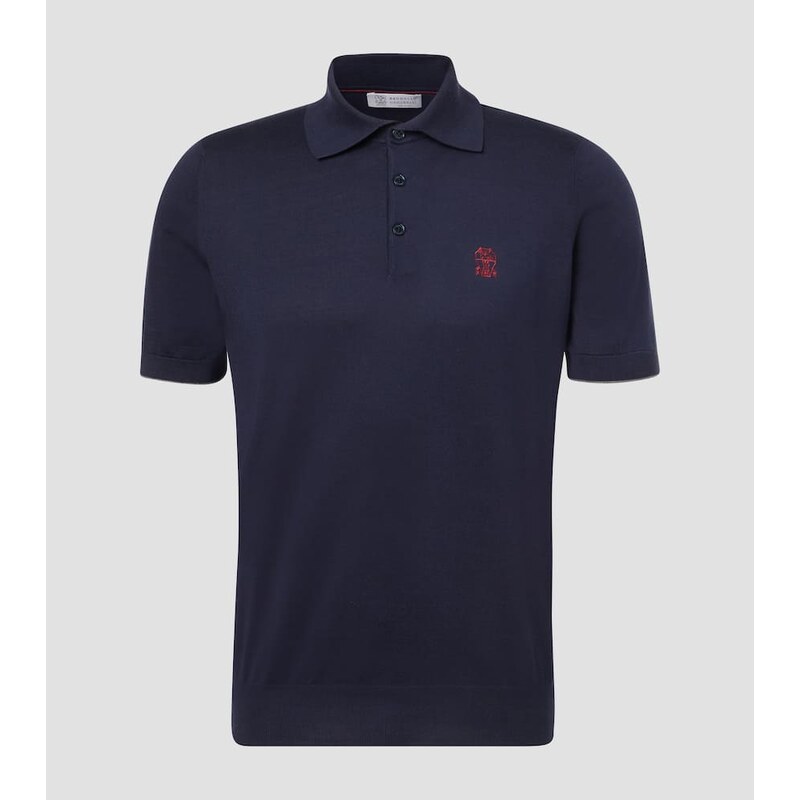 Brunello Cucinelli Embroidered cotton piquÃ polo shirt