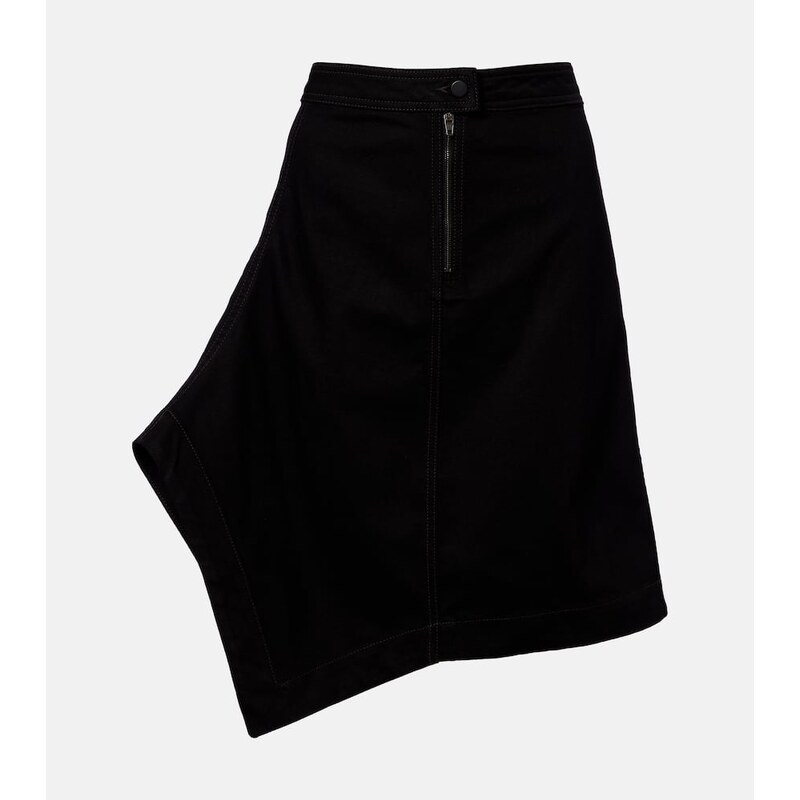 Lemaire Asymmetric denim midi skirt