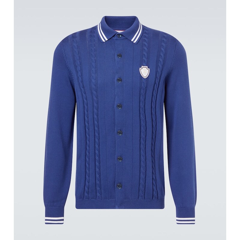Brunello Cucinelli Cable-knit embroidered cotton cardigan