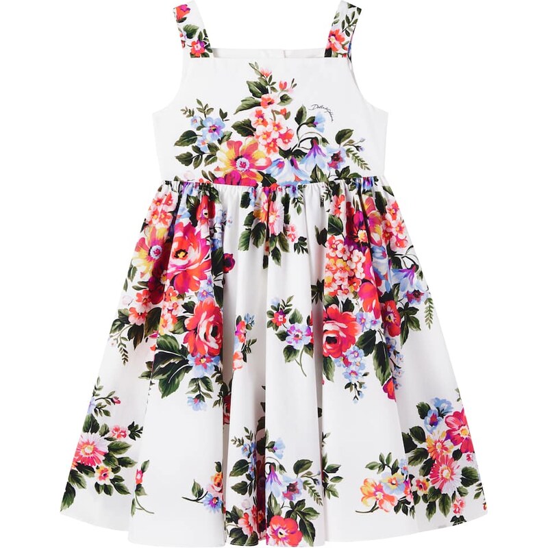 Dolce&Gabbana Kids Floral cotton poplin dress
