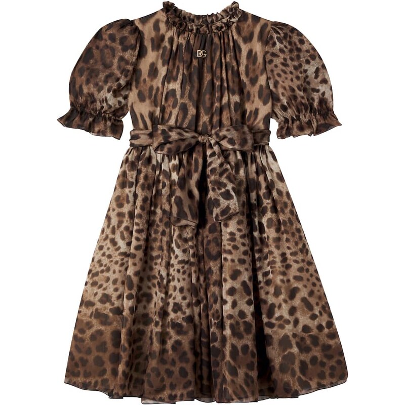 Dolce&Gabbana Kids Leopard-print silk chiffon dress