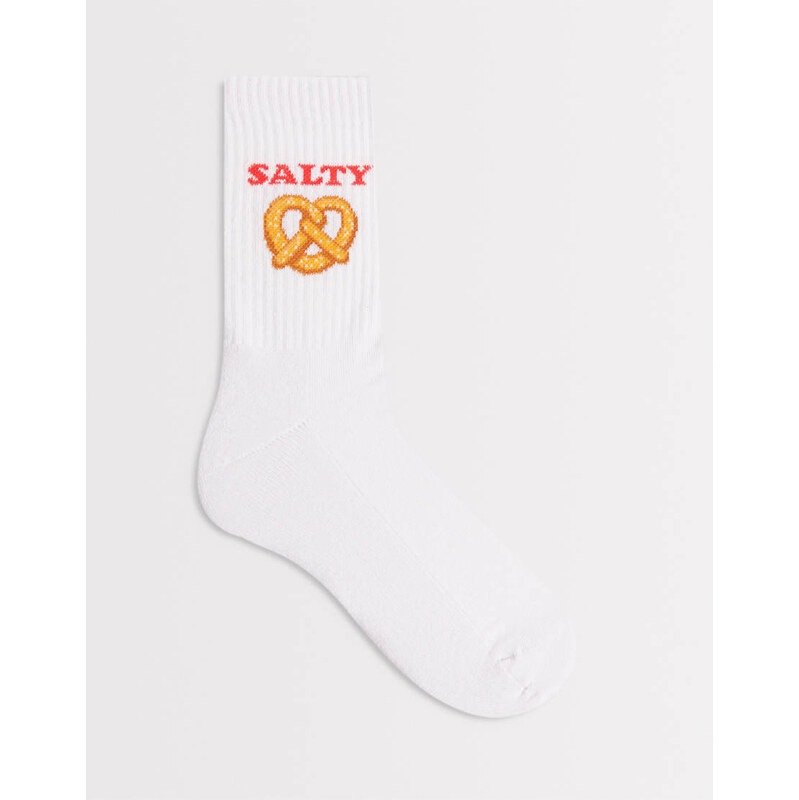 ASOS DESIGN sock with salty graphic in white