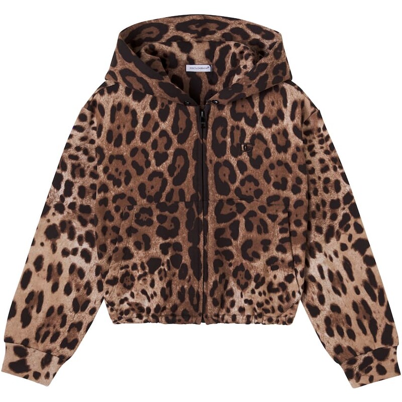 Dolce&Gabbana Kids Leopard-print cotton hoodie