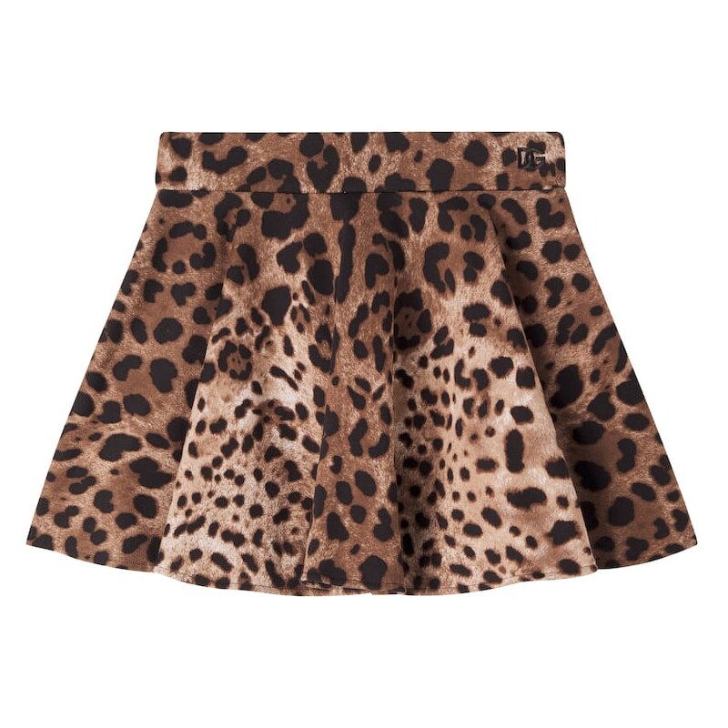 Dolce&Gabbana Kids Leopard-print cotton jersey skirt