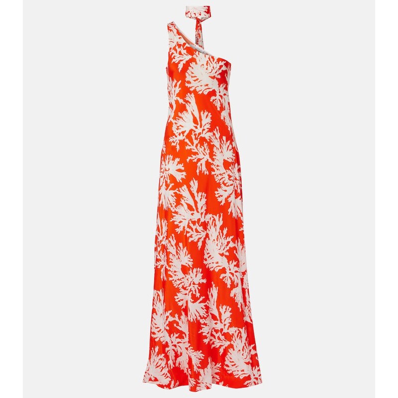 Alexandra Miro Odetta scarf-detail one-shoulder gown