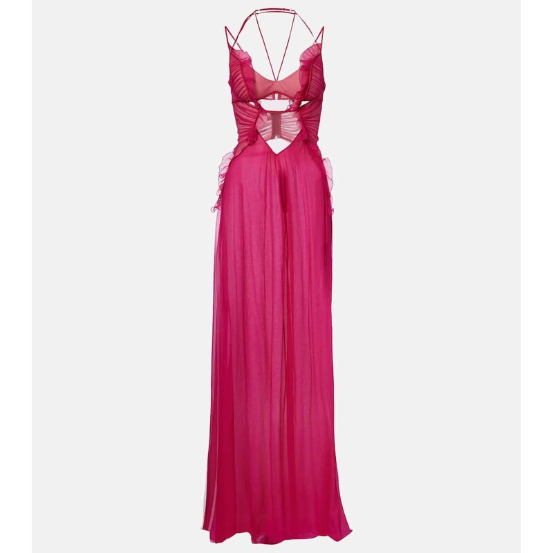 Nensi Dojaka Semi-sheer silk gown