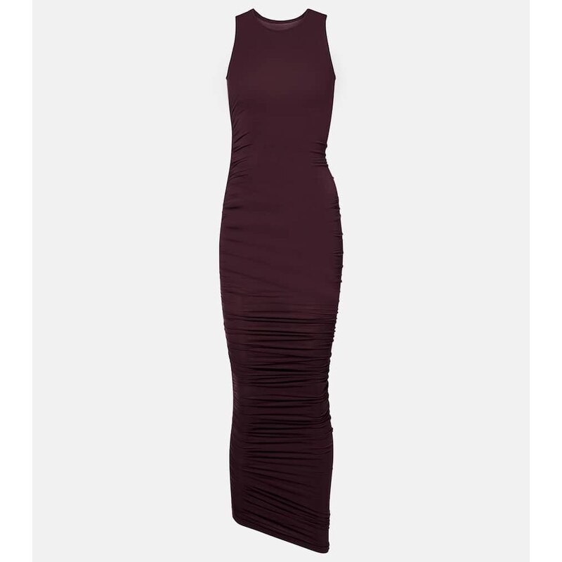 Wolford Ruched sheer midi dress