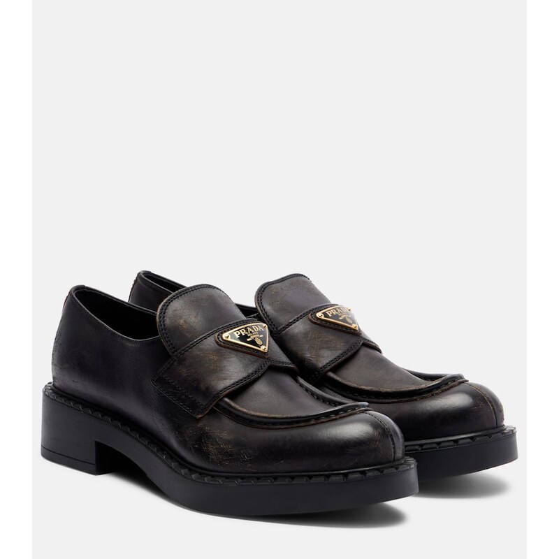 Prada Leather penny loafers