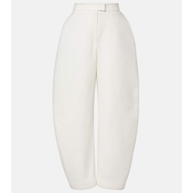 Róhe High-rise cotton barrel-leg pants