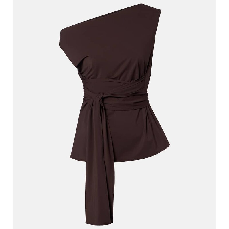 Róhe One-shoulder jersey wrap top