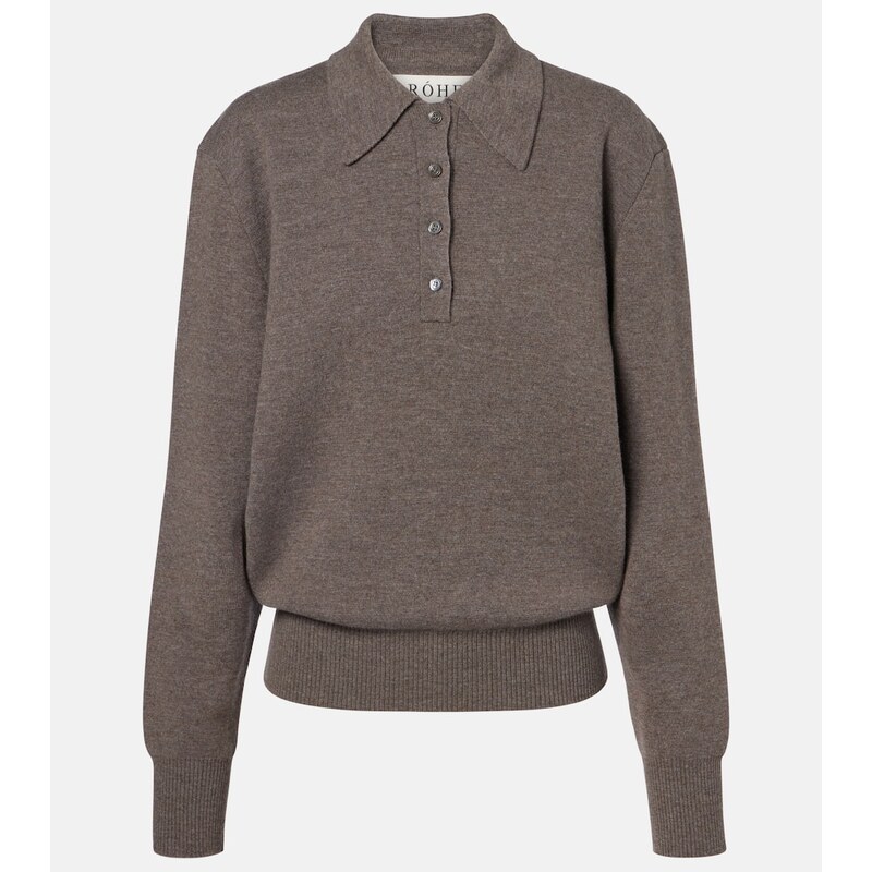 Róhe Wool and cashmere polo sweater