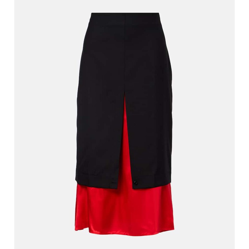 Róhe Layered wool midi skirt
