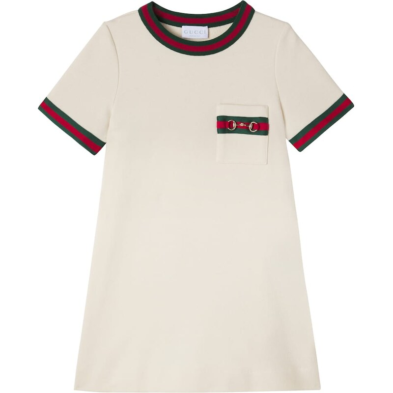 Gucci Kids Horsebit Web Stripe cotton dress