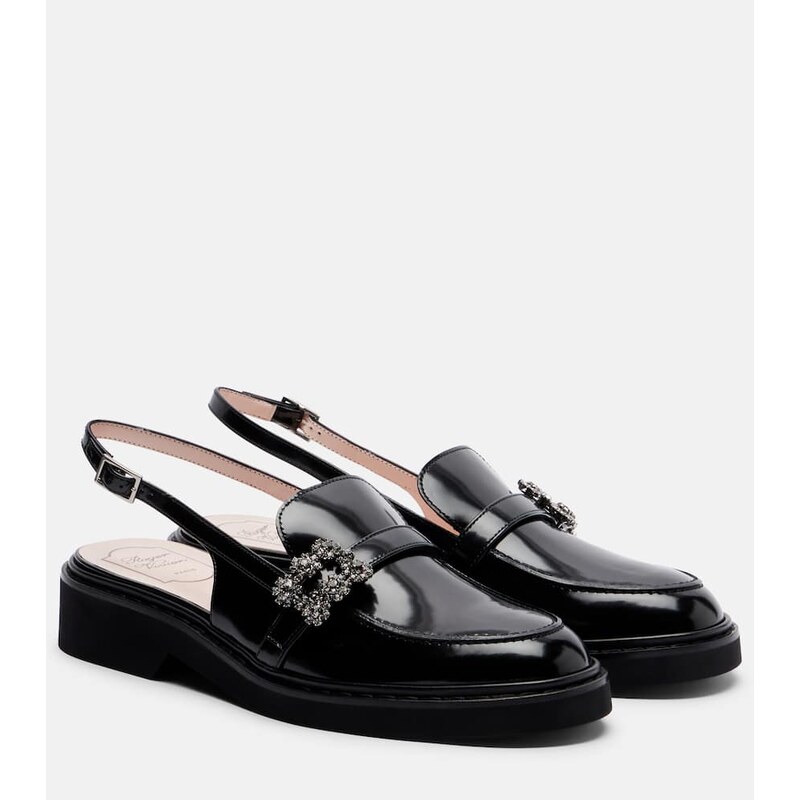 Roger Vivier Viv Rangers leather slingback loafers