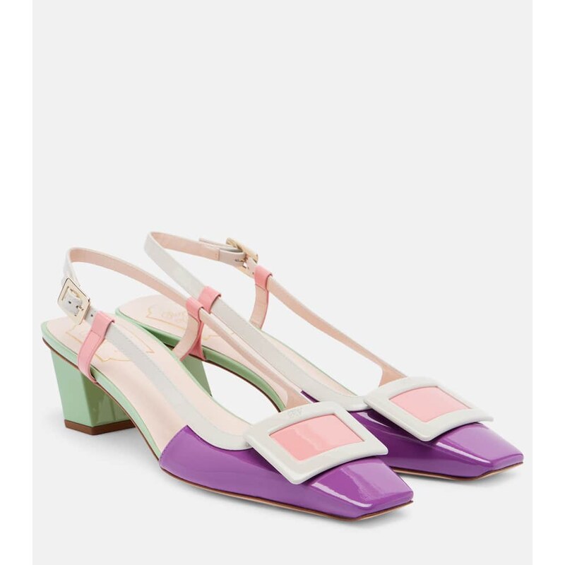 Roger Vivier Belle Vivier patent leather slingback pumps