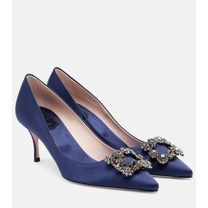 Roger Vivier Efflorescence 65 embellished satin pumps