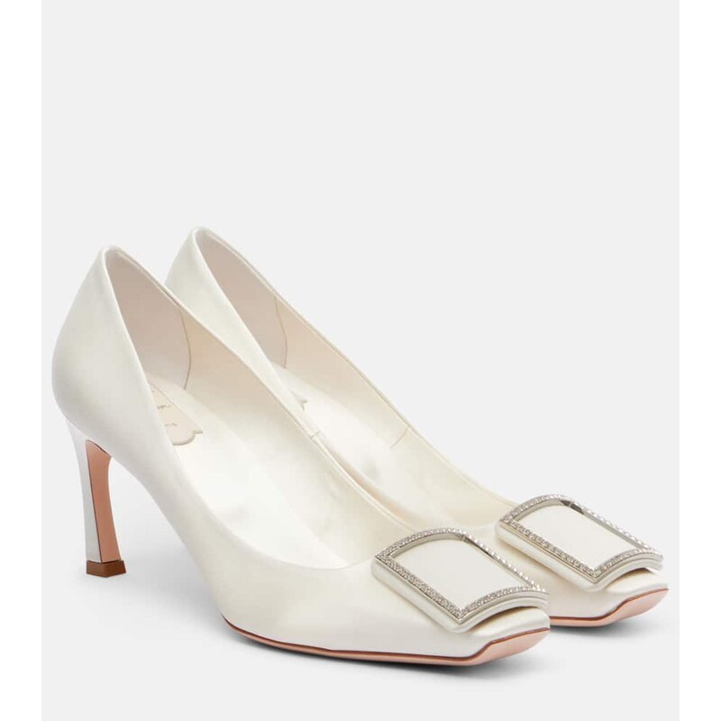 Roger Vivier Trompette 70 embellished satin pumps