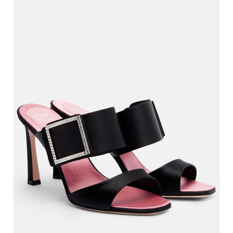Roger Vivier Trompette 85 embellished satin mules