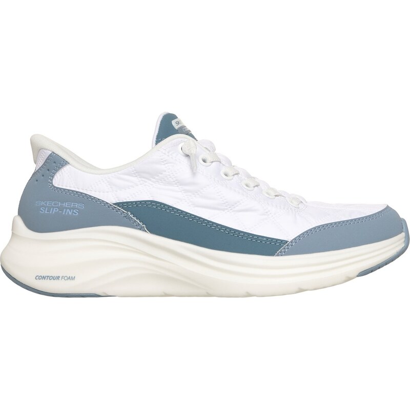 Skechers Ženy Slip-ins: Contour Foam Shoes v Bílý/Světle Modrá,