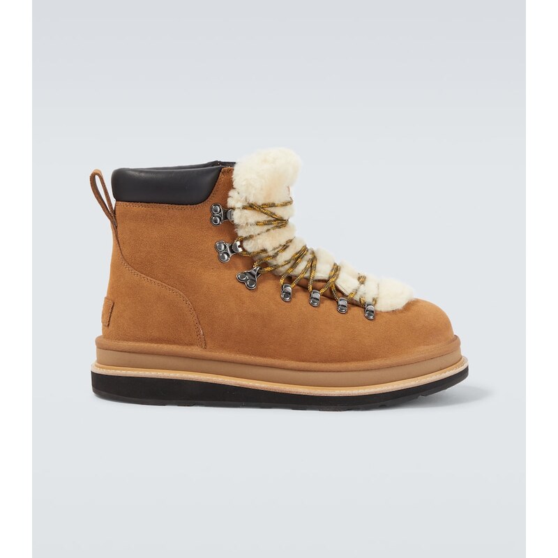 Sacai x UGG suede and shearling hiking boots