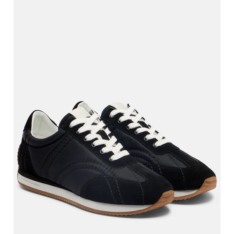 Toteme Suede-trimmed sneakers