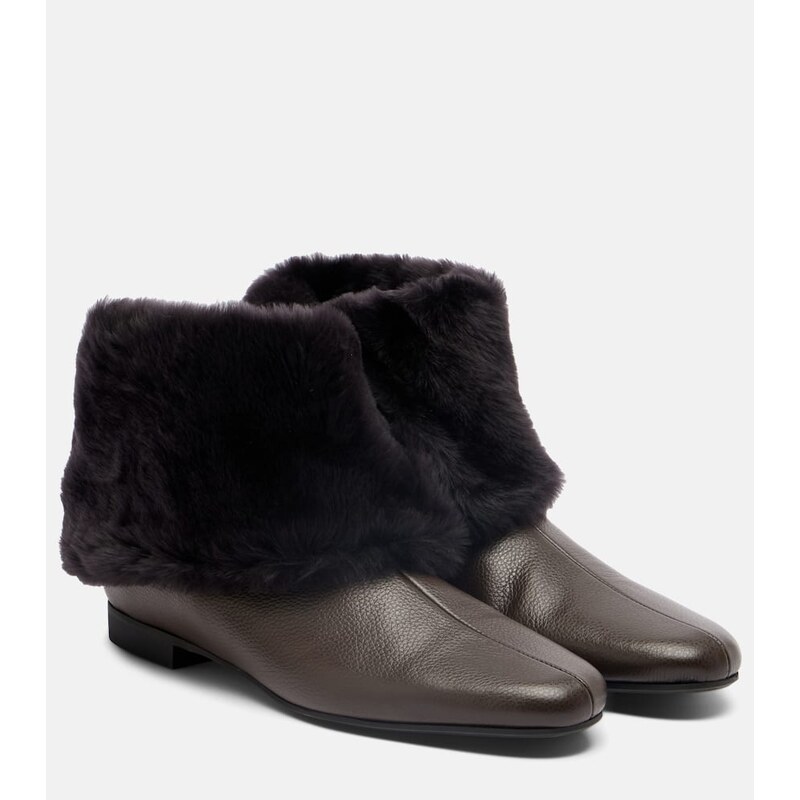 Toteme Shearling-lined leather ankle boots