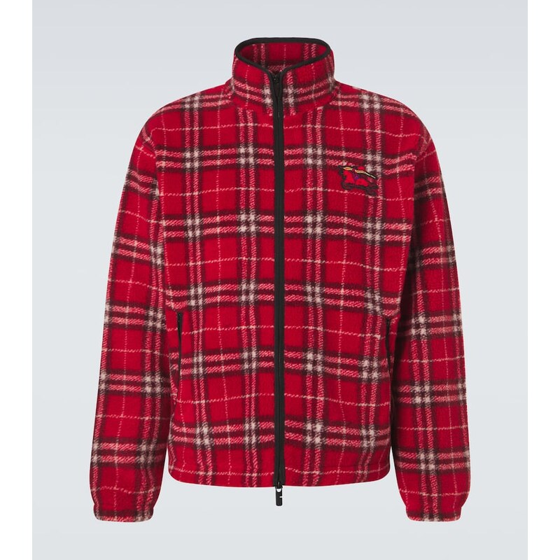 Pánská košilová bunda Burberry Check v červené barvě