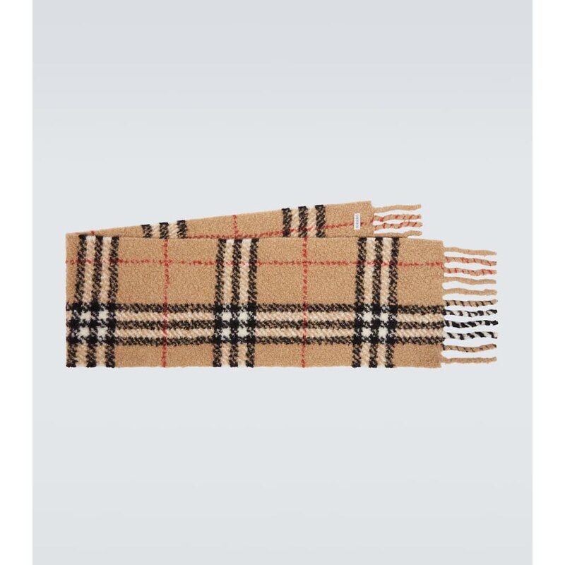 Burberry Burberry Check wool-blend bouclÃ scarf