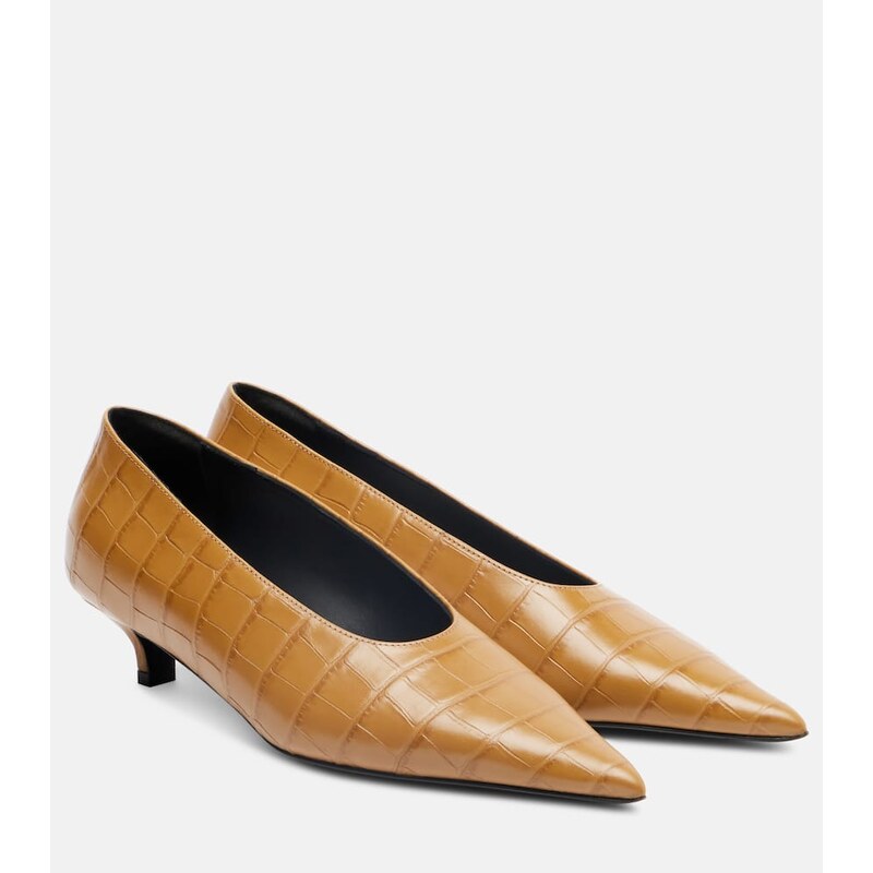 Toteme 35 Croc-effect leather pumps