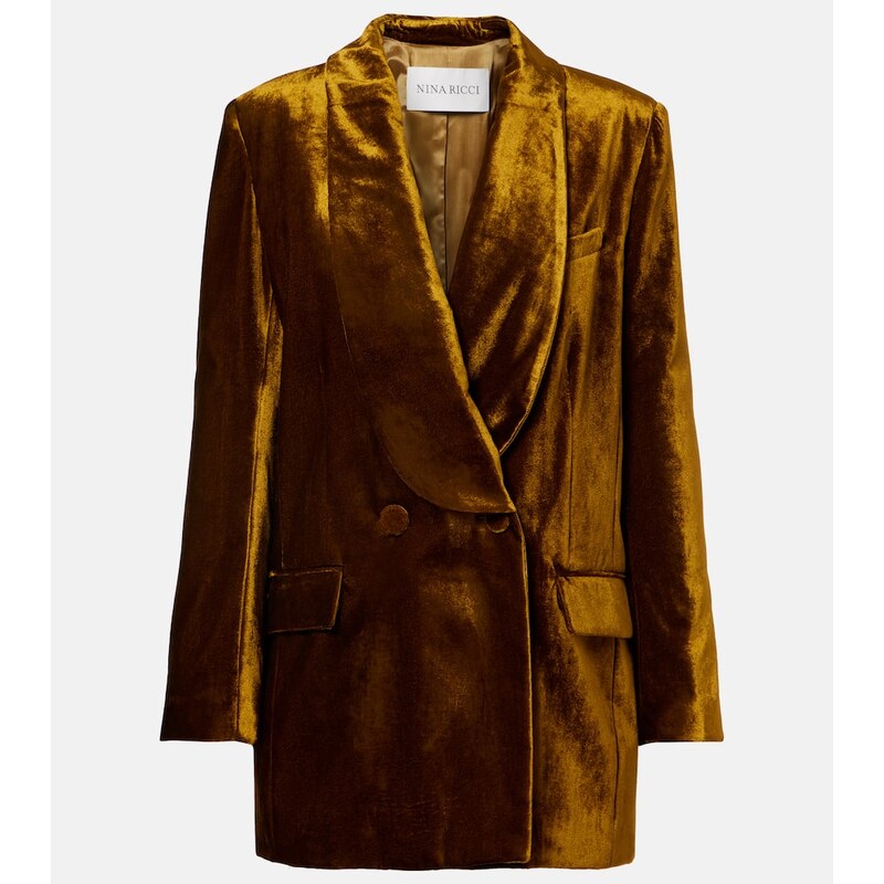 Nina Ricci Double-breasted velvet blazer