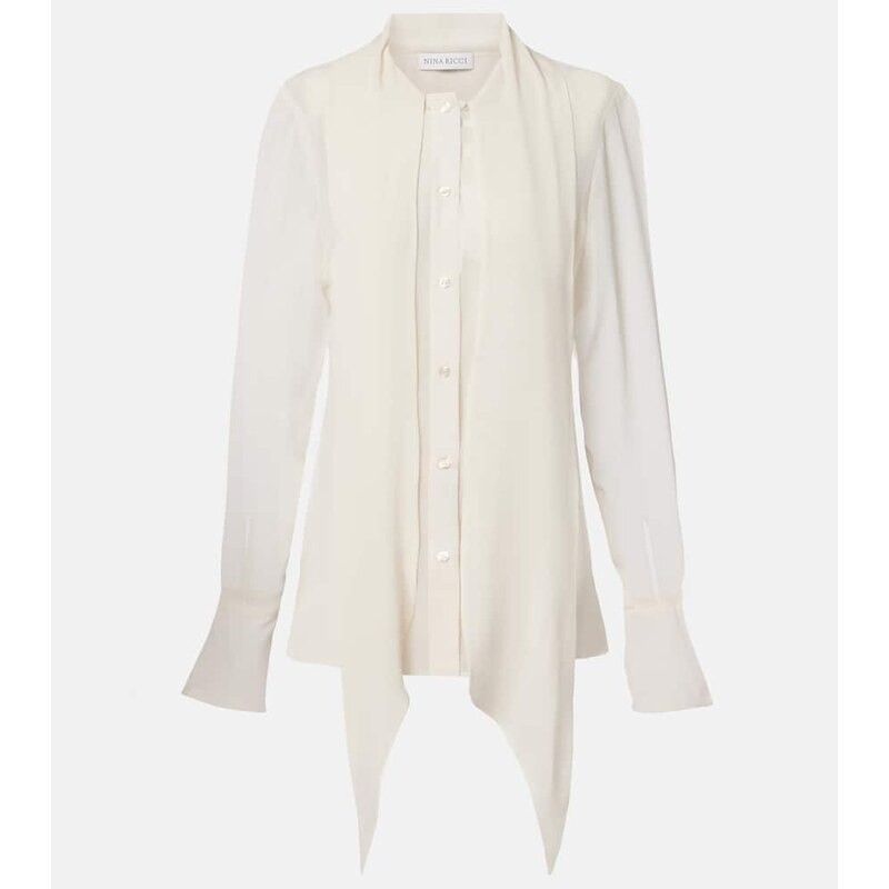 Nina Ricci Scarf-detail silk blouse