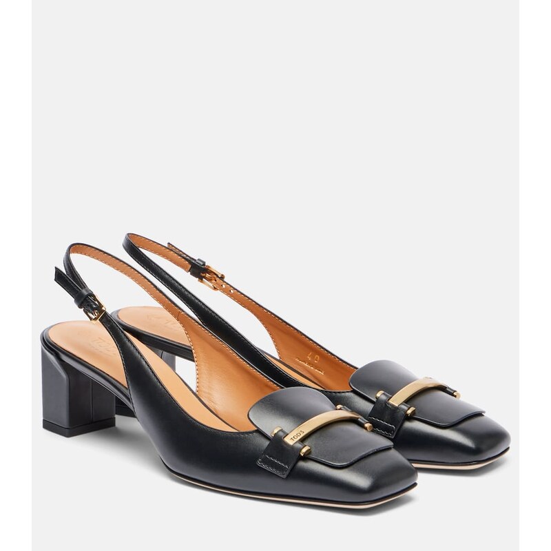 Tods 50 leather slingback pumps