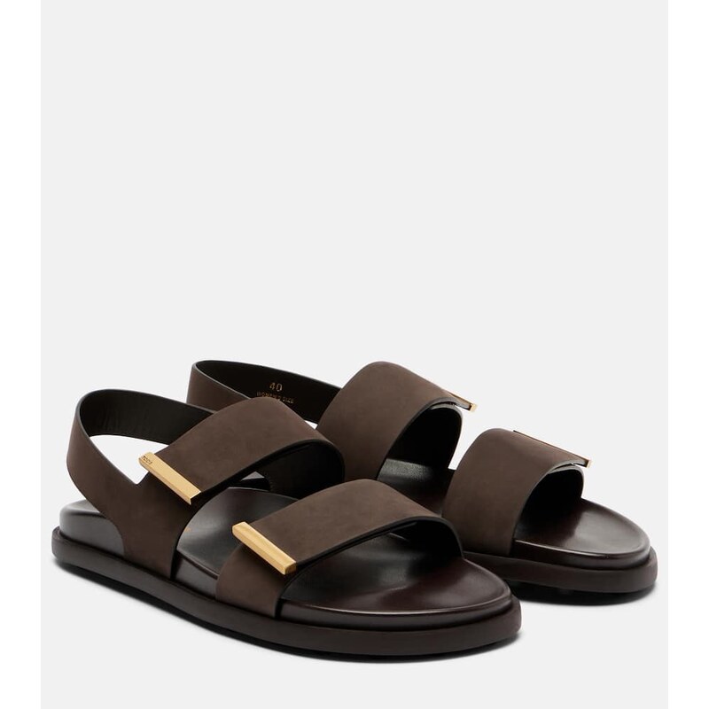 Dámské sandály Tods Suede slingback sandals v barvě Palissandro