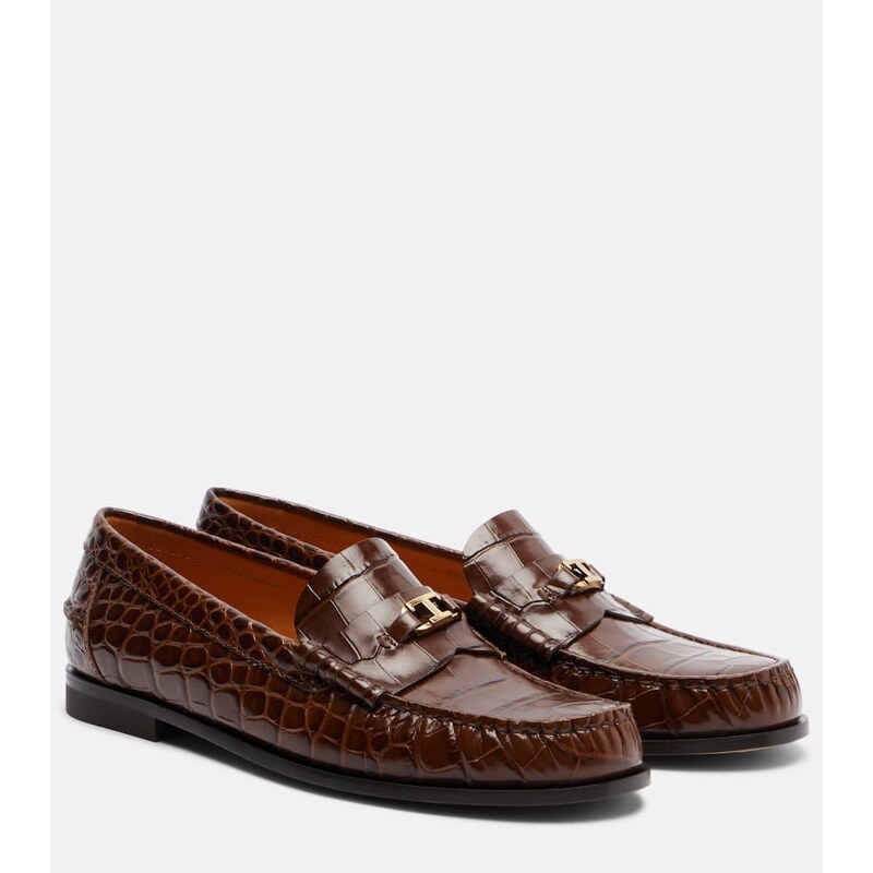 Tods T Timeless croc-effect leather loafers