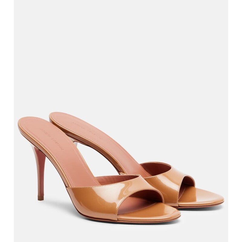 Amina Muaddi Elodie 90 patent leather mules