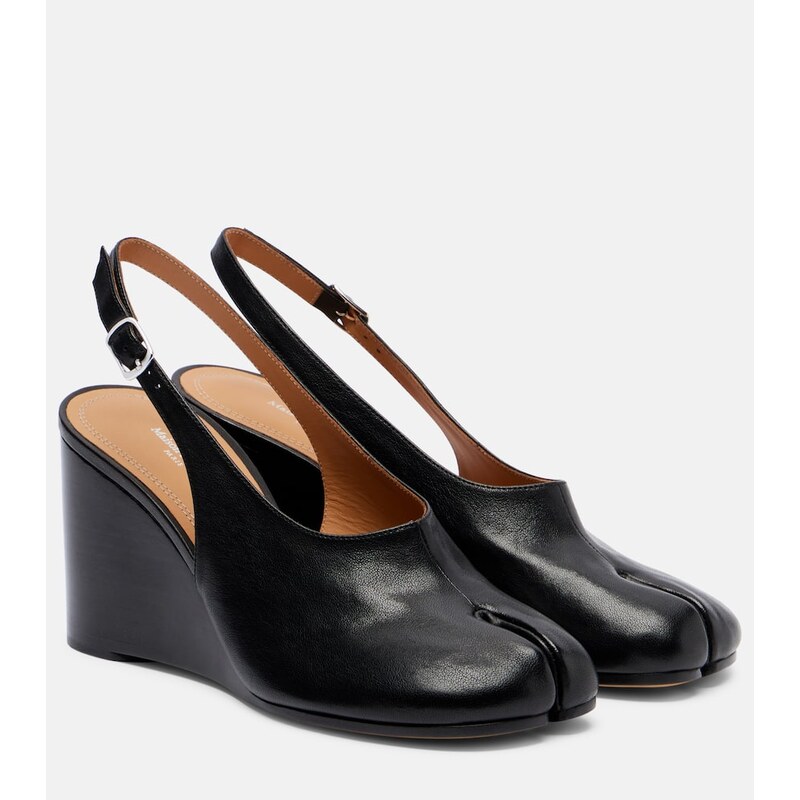 Maison Margiela Tabi leather slingback wedge sandals