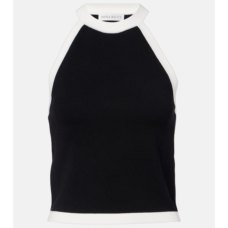 Nina Ricci Ribbed-knit halterneck top