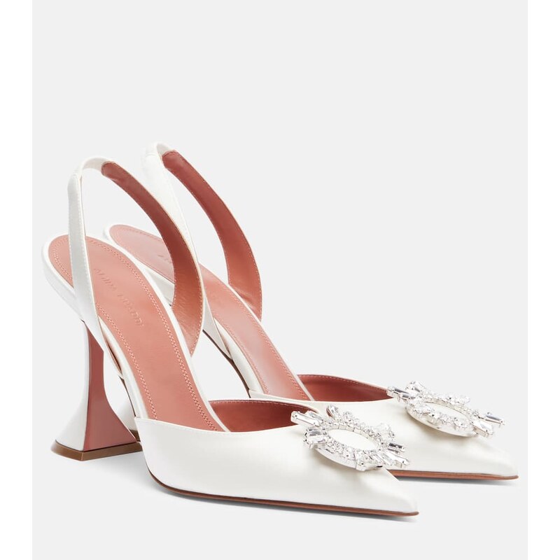 Amina Muaddi Begum 70 satin slingback pumps