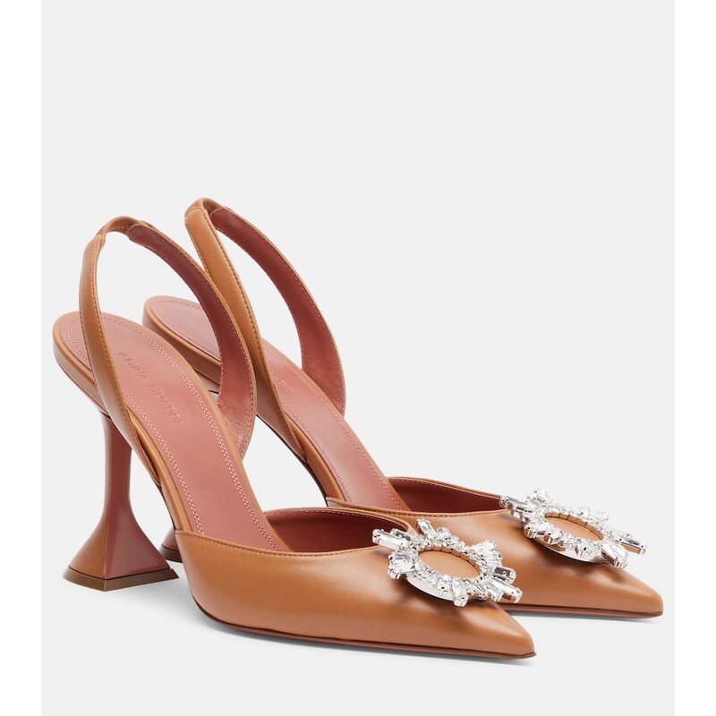 Amina Muaddi Begum 95 leather slingback pumps