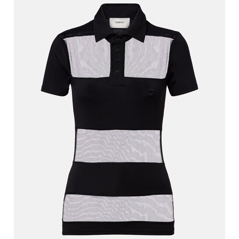Coperni Paneled cotton-blend crop top