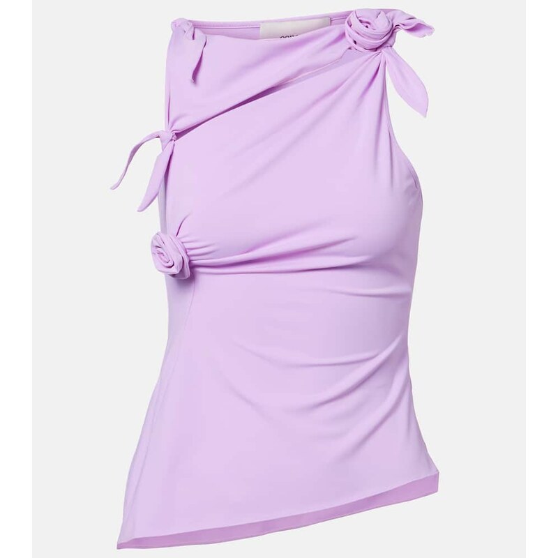 Coperni Floral-appliquÃ gathered jersey top