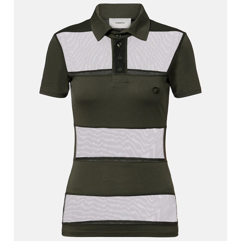 Coperni Paneled cotton-blend crop top