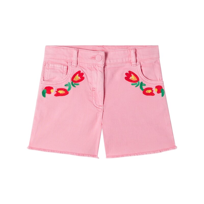 Stella McCartney Kids Embroidered denim shorts
