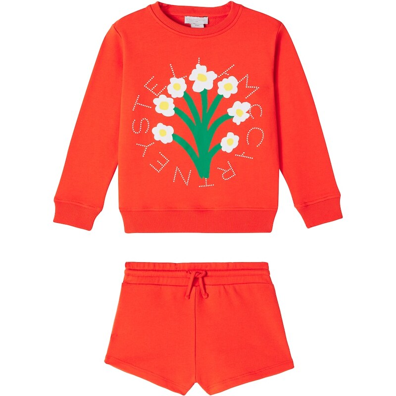 Stella McCartney Kids Cotton fleece sweatshirt and shorts set