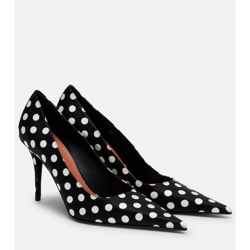 Amina Muaddi Barbara 90 polka-dot satin pumps